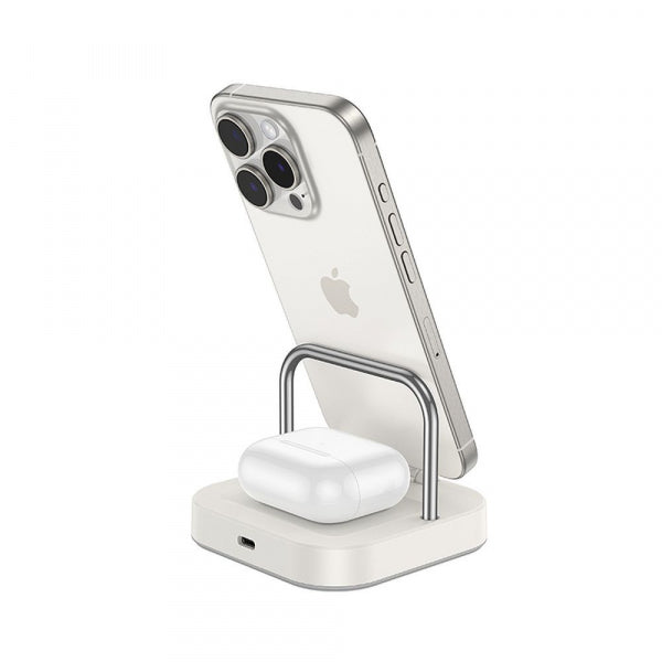 Hoco Wireless Charger CQ16A 3in1, 15W, 1.67A, White