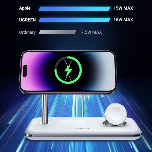 Ugreen Wireless Charger CD278 3in1, 25W, 1.67A, White