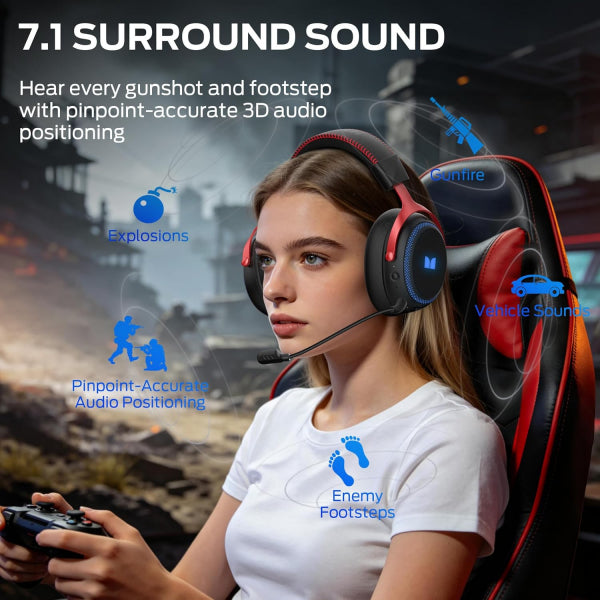 Monster Wireless Gaming Headset Mission 350, BT / Wi-Fi / Wired, Black