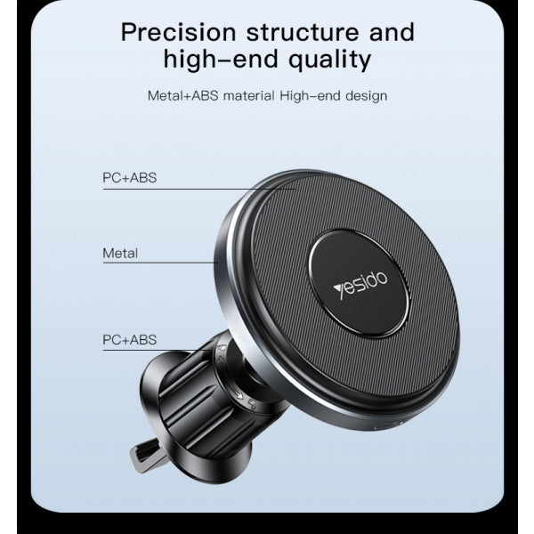 Yesido Wireless Car Charger C190, 15W, 1.67A, Black