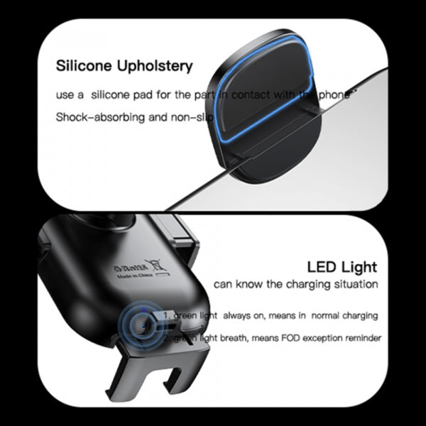 Yesido Wireless Car Charger C197, 15W, 1.67A, Black