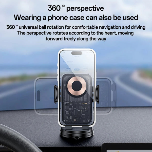 Yesido Wireless Car Charger C307, 15W, 1.67A, Black