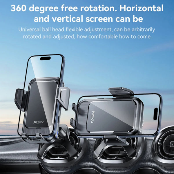 Yesido Wireless Car Charger C312, 15W, 1.67A, Black