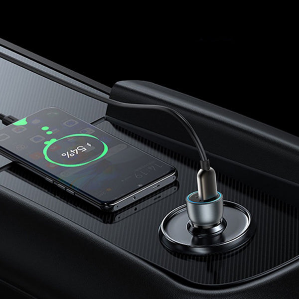 Yesido Car Charger Y49, 30W, 3A, 1 x USB-A - 1 x USB-C, Grey