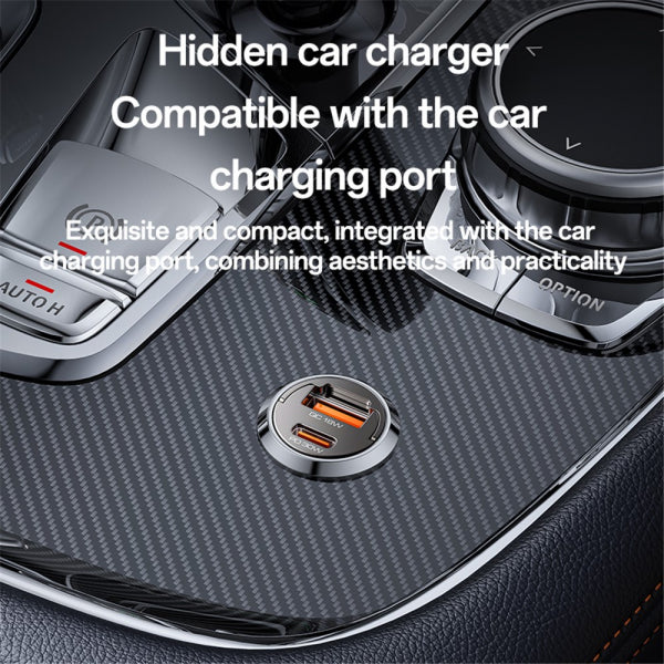 Yesido Car Charger Y68, 30W, 3A, 1 x USB-A - 1 x USB-C, Black