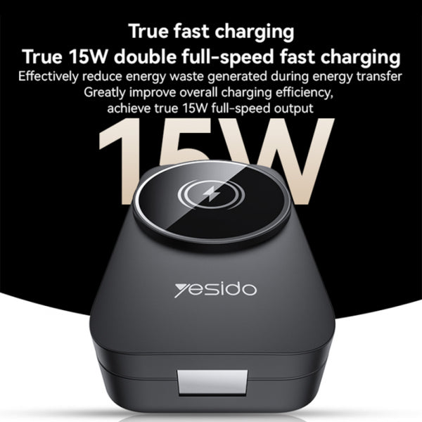 Yesido Wireless Charger DS27 3in1, 15W, 1.67A, Black