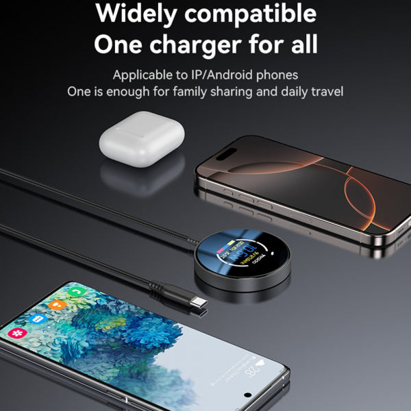 Yesido Wireless Charger DS28 Display, 15W, 1.67A, Black
