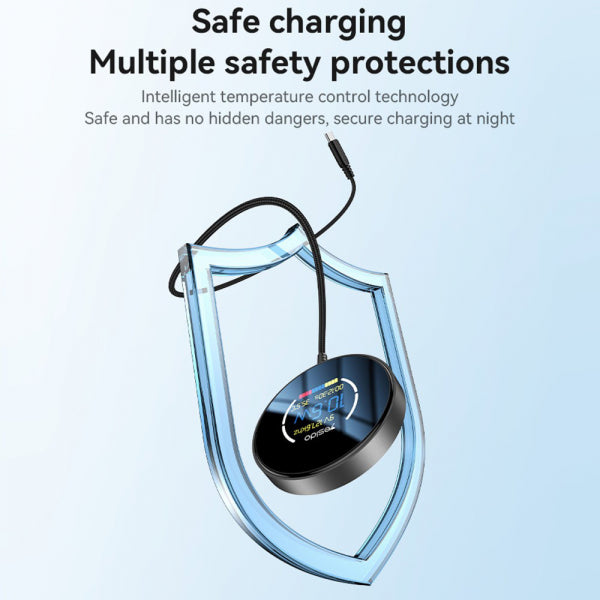Yesido Wireless Charger DS28 Display, 15W, 1.67A, Black