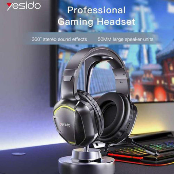 Yesido Gaming 3.5mm Headset EK01, RGB, 1.2m, Black