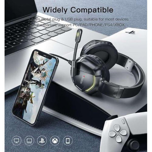 Yesido Gaming 3.5mm Headset EK01, RGB, 1.2m, Black