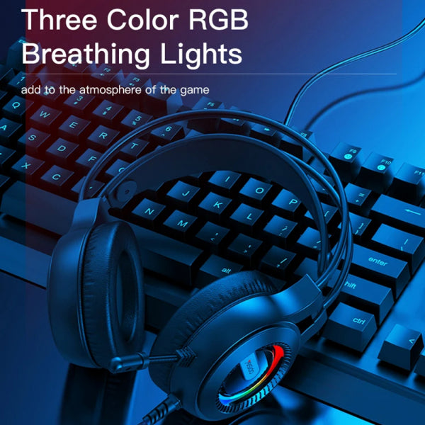 Yesido Gaming 3.5mm Headset EK02, RGB, 2.2m, Black