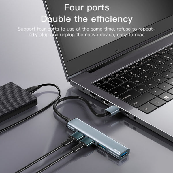 Yesido USB Hub HB18, 4in1, Grey