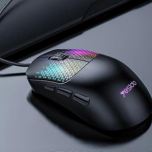 Yesido Wired Gaming Mouse KB32, RGB, 7200DPI, Black