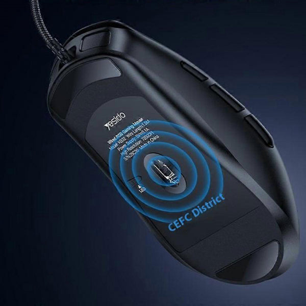 Yesido Wired Gaming Mouse KB32, RGB, 7200DPI, Black