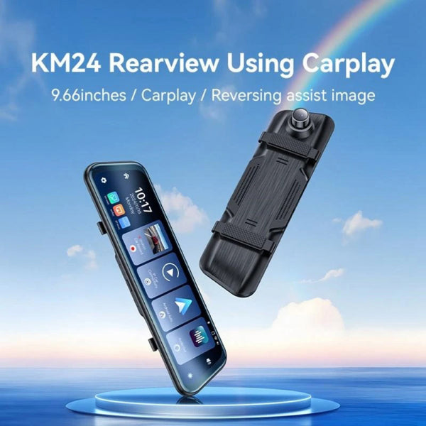 Yesido Dash Camera KM24 with Carplay / Android Auto, 4K, 9.66inch LCD, Black