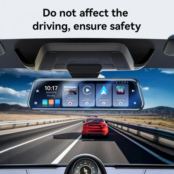 Yesido Dash Camera KM24 with Carplay / Android Auto, 4K, 9.66inch LCD, Black