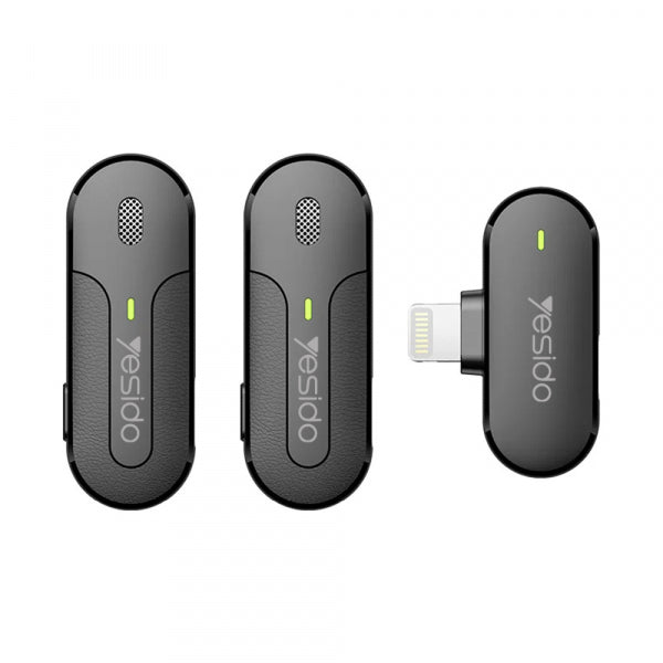 Yesido Wireless Microphone KR16, Lightning, 2-Pack, Black