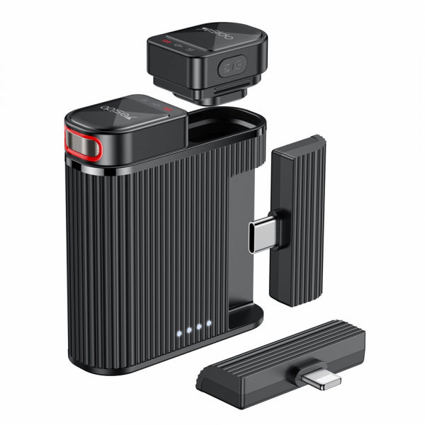 Yesido Wireless Microphone KR19, USB-C / Lightning, 2-Pack, Black