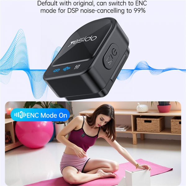 Yesido Wireless Microphone KR19, USB-C / Lightning, 2-Pack, Black