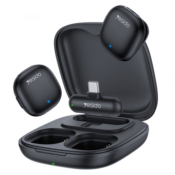Yesido Wireless Microphone KR21, USB-C, 2-Pack, Black