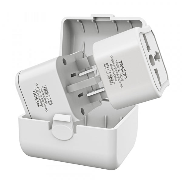 Yesido Travel Adapter MC25 CN/ US / EU / UK, White