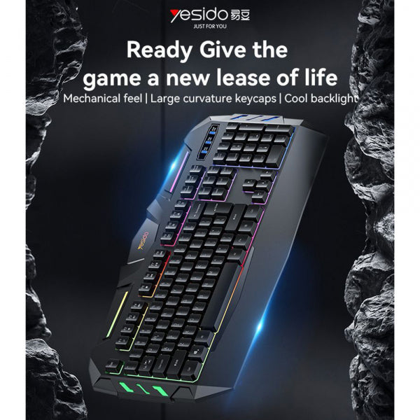 Yesido Wired Gaming Keyboard KB21, RGB, 1.5m, Black
