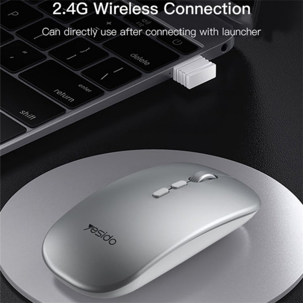 Yesido Wireless Mouse KB15, 800DPI - 1600DPI, Silver