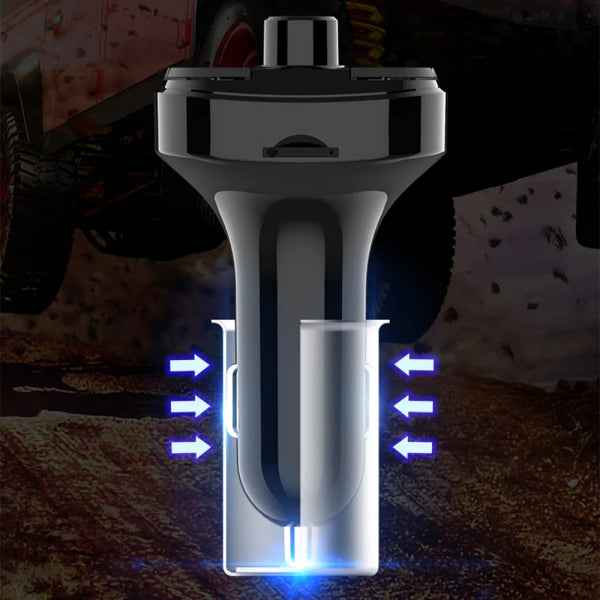 Yesido Bluetooth FM Transmitter and Car Charger Y45, 2 x USB-A - 1 x USB-C - 1 x microSD, Black