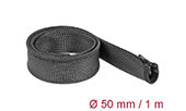 Delock Geflechtschlauch mit Reißverschluss hitzebeständig 1 m x 50 mm schwarz